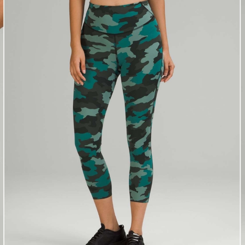Lululemon Base Pace Crop Leggings Camo Camouflage